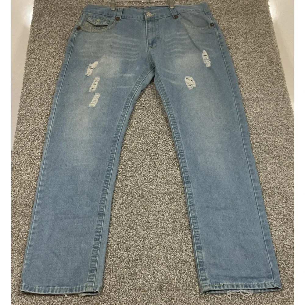 True Religion World Tour Rocco Straight 38x31 Measured Med‎ Wash Relaxed